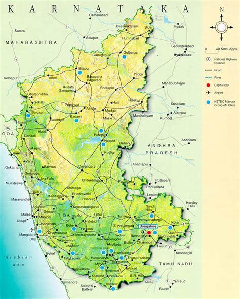 Searchable map/satellite view of karnataka. Karnataka Tourist Map - Karnataka • mappery