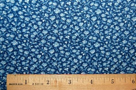 Calico Fabric Vintage Quilting Blue On Blue By Mammajancreates Calico