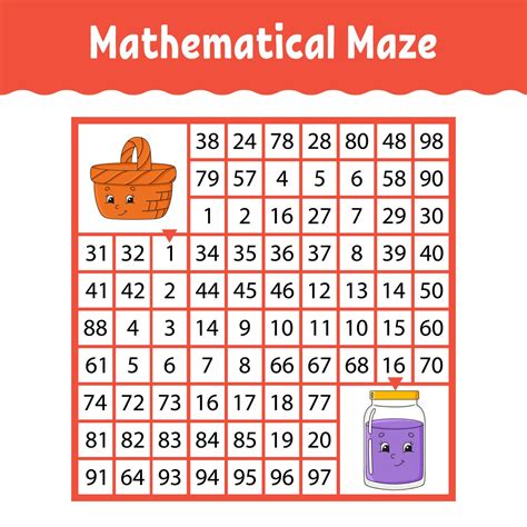 Labirinto Matemático Jogo Para Crianças Labirinto De Números