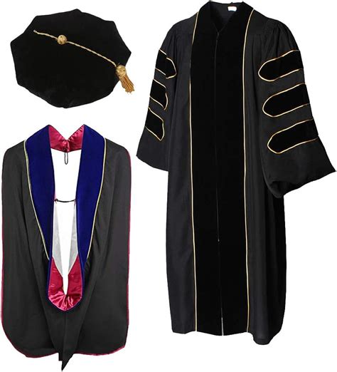 Cap And Gown Direct Black Doctoral Graduation Gown Hood（roy