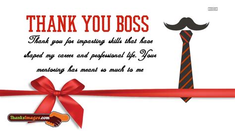 Thank You Note To Boss