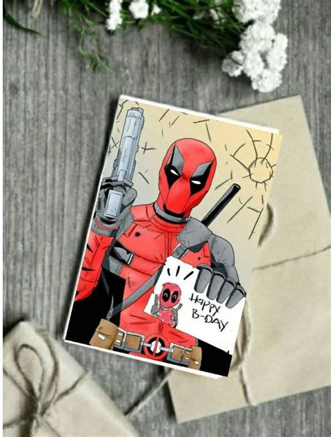 Deadpool Birthday Card Etsy