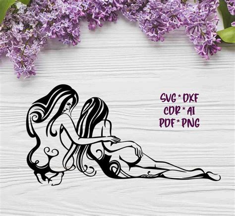Two Naked Woman Svg Dxf Ai Digital Vector Design For Etsy Finland My Xxx Hot Girl