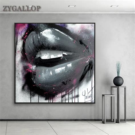 Sexy Lips Wall Art Canvas Painting Woman Lips Posters And Prints Bedroom Decor Wall Paintings