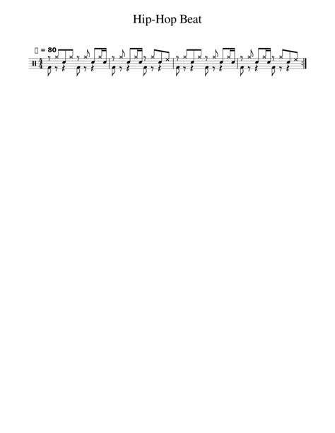 Hip Hop Beat Sheet Music For Drum Group Drum Corps Modern