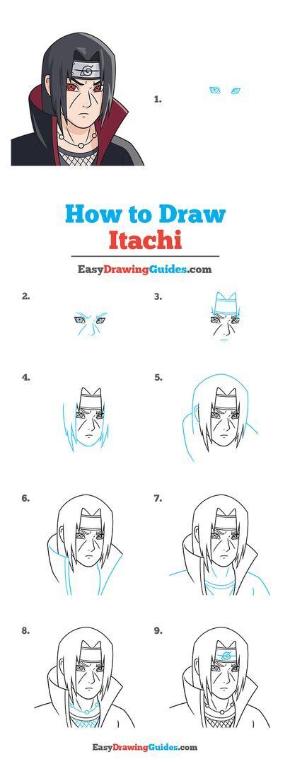 How To Draw Itachi Uchiha Really Easy Drawing Tutorial In 2021