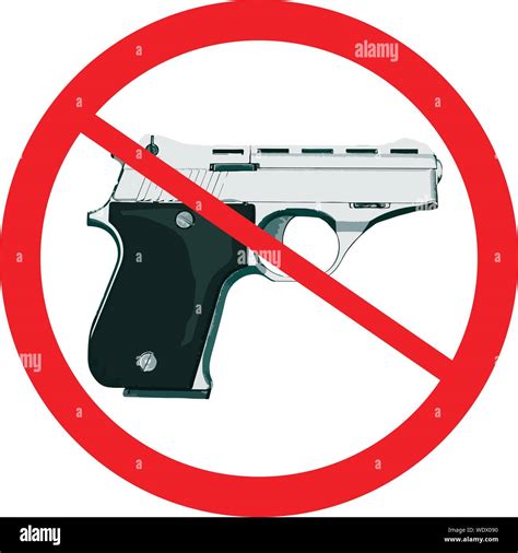 No Guns Allowed Sign Weapons Banned Vector Illustration Stock Vector