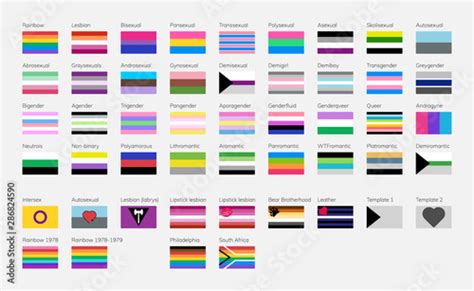 Fototapeta Kuchenna Lgbt Symbols In Flat Pride Flags List Rainbow