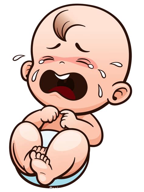 Vector Illustration Baby Girl Crying Stock Clip Art
