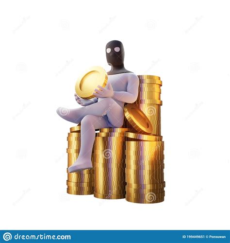 Thief 3d Render With Golden Coins Stock Illustration Illustration Of