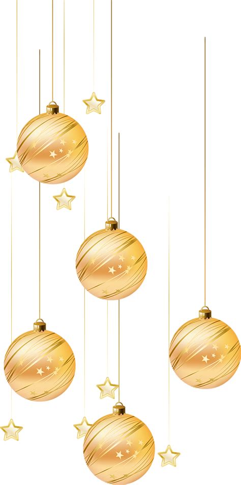 Gold Christmas Ornaments Transparent Background Png Mart