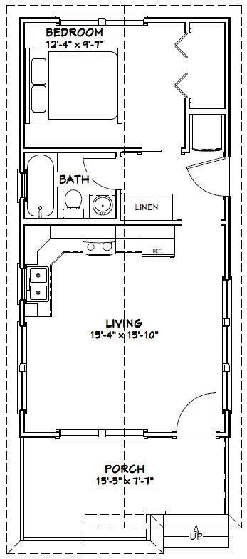 16x32 Tiny House 511 Sq Ft Pdf Floor Plan Model 1w Tyni House