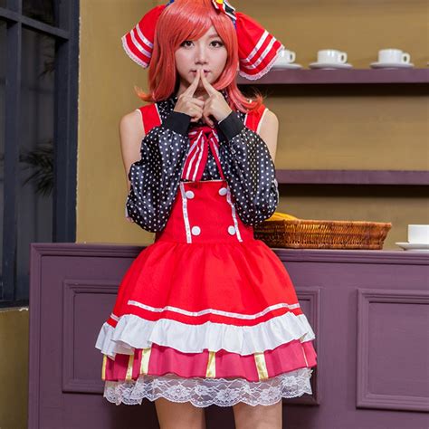 Hot Japanese Anime Costumelove Live Nishikino Maki Candy Maid Uniform