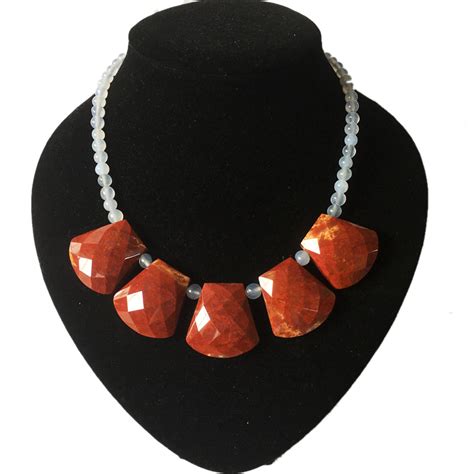 Red Jasper Big Gemstone Necklace Bling Gems Coltd深圳市贝麟珠宝有限公司