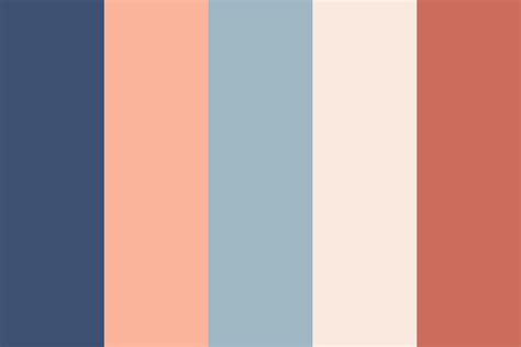 Navy And Coral Color Palette