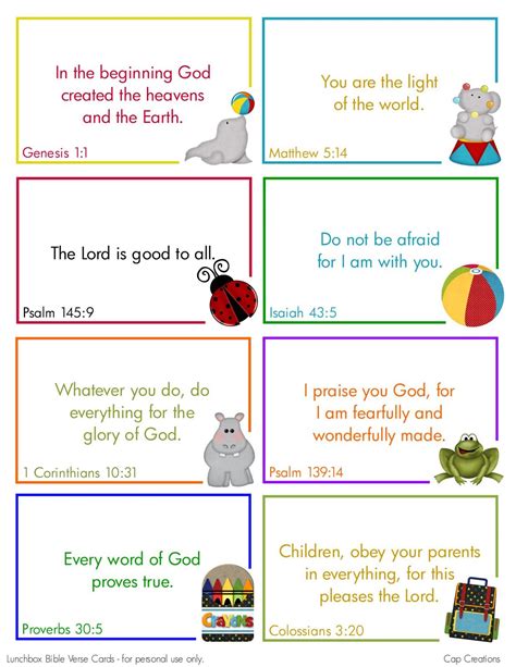 Printable Bible Verses For Kids Free Tedy Printable Activities