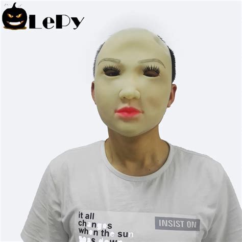 Realistic Female Latex Mask Masquerade Party Women Face Mask Living Doll Crossdresser Halloween
