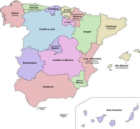 Mapa De Las Comunidades Autónomas De España Mapas Políticos Atlas