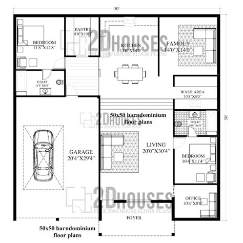 50x50 Barndominium Floor Plans 2dhouses Free House Plans 3d