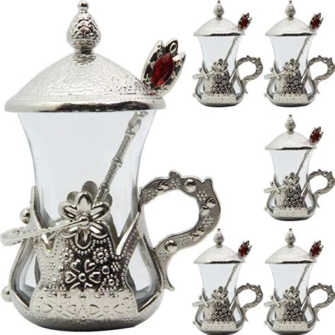 Turkish Tea Set With Spoon Turkishbox Wholesale