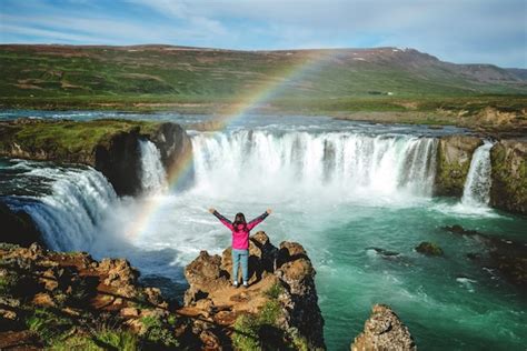 Premium Photo The Godafoss Waterfall In North Iceland