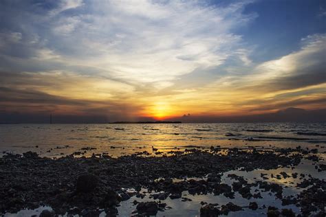 Free Photo Beach Sunset Rocks Nature Free Image On Pixabay 511082