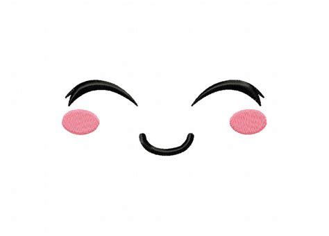 Kawaii Emoticons Smile Embroidery Design Daily Embroidery