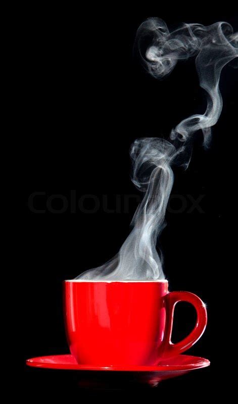 Steaming Cup Of Coffee Black Stock Image Colourbox