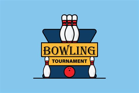 Professional Bowling Tournament Badge Logo Design Sport Object Icon