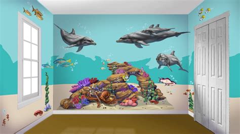 Realistic Undersea Mural Kit Room Themes Paint Colors Wall Decals