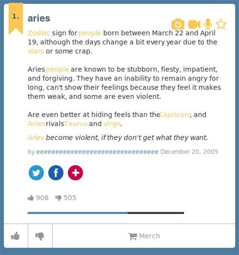 Whether it is work or play, you have a strong passion to be the best at whatever you do. Urban Dictionary on Twitter: "@brookexxmoore aries: Zodiac ...