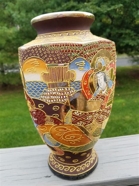 Japanese Moriage Vase Japanese Kannon Rakan Asian Vase Etsy Asian