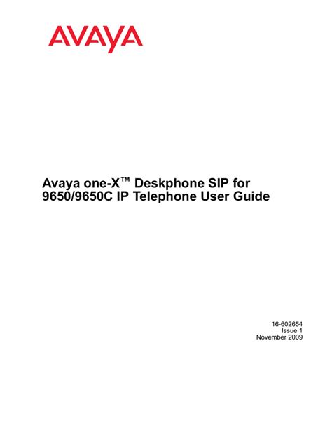 Avaya One X Deskphone Sip For 96509650c Ip Manualzz