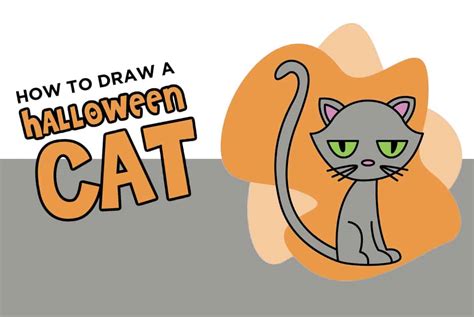 How To Draw A Halloween Cat Easy Drawing Tutorial Made With Happy
