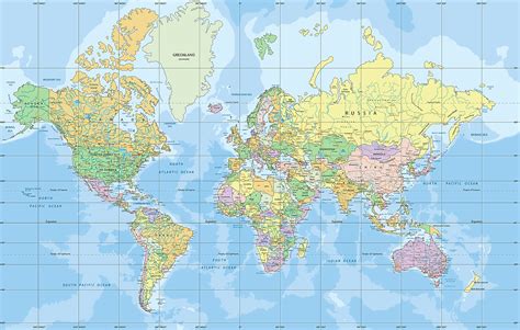 World Map Mercator Projection Worldatlas