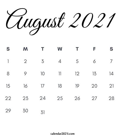August 2021 Calendar Aesthetic Cute And Free Printable December 2021