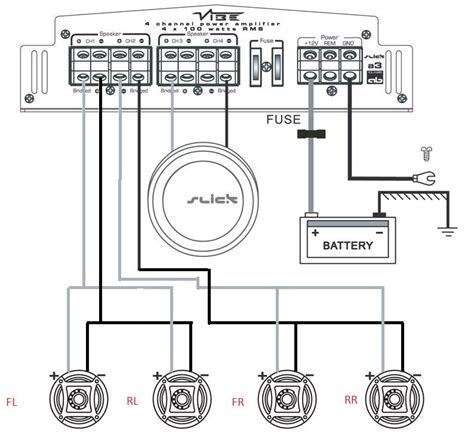 2 Channel Amp 4 Speakers Wiring Diagram