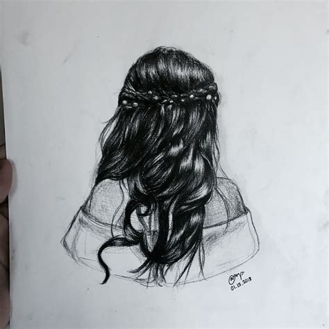Back Of The Head Selfportrait Hair Drawing Art Inspiration