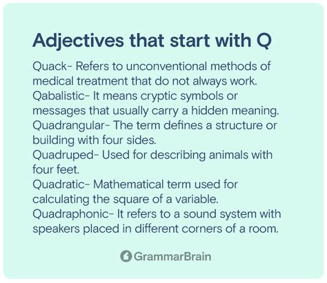 Big List Of Adjectives That Start With Q Positive Negative