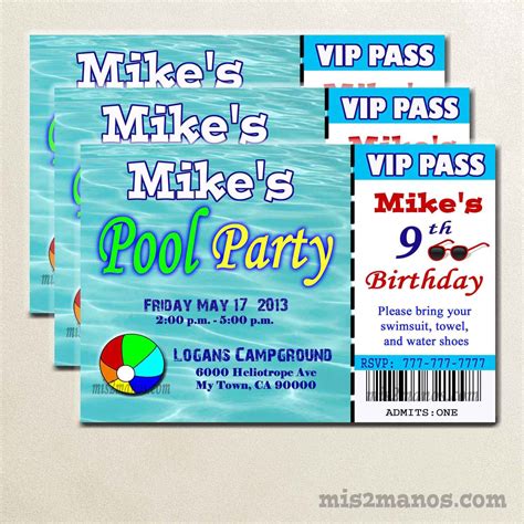 Pool Party Invitations Diy Printable Invitation Announcements