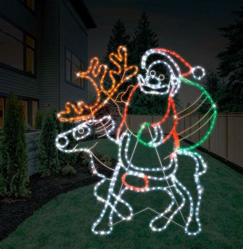 Nick and his industrious elves prepare for the biggest night of the year with the santa's workshop digital decoration collection. Christmas LED Ropelight Reindeer Santa Decoration Indoor ...