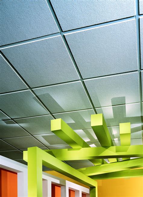 Pebbled Acoustical Panels For Added Sustainability Textured Ceiling
