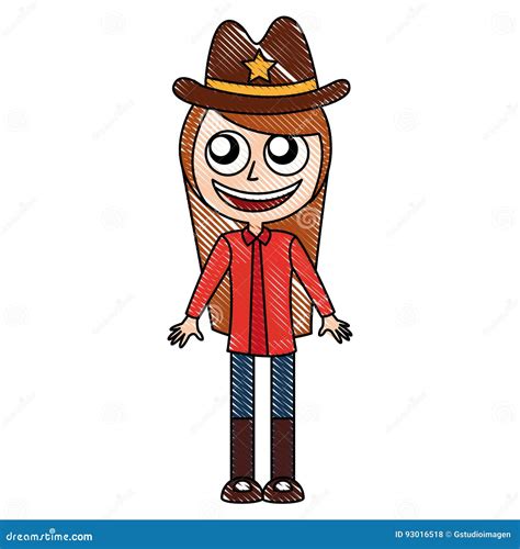 Female Sheriff Avatar Character Stock Vector Illustration Of Clipart Graphic 93016518