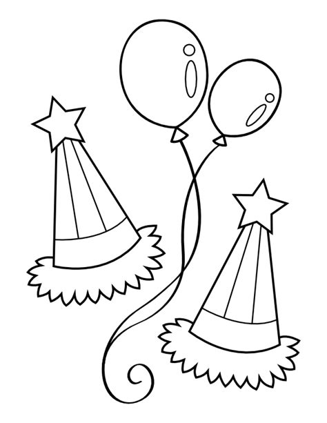 Birthday Hat Coloring Page Home Interior Design