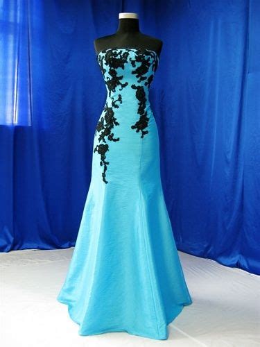 Trumpet Style Blue And Black Wedding Dress Available In Every Color