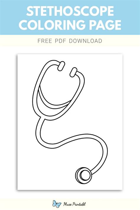 Free Stethoscope Coloring Page Stethoscope Coloring Pages Color