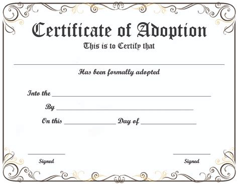 Certificate Of Adoption Template Yahoo Search Results Image Search