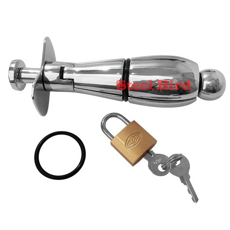 Small Locking Butt Plug Anal Lock Lockable Pear Of Anguish Plunger Style BDSM Club Stainless