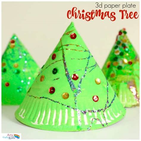 Super Fun 3d Paper Plate Christmas Tree Craft