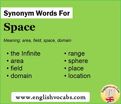 Synonym For Space What Is Synonym Word Space English Vocabs